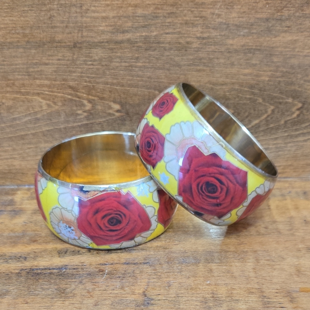 Floral Bangle Bracelets